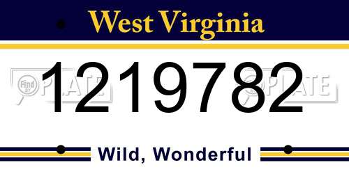 1219782 West Virginia License Plate