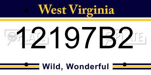 12197B2 West Virginia License Plate