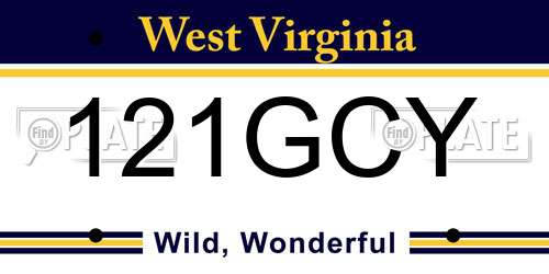 121GCY West Virginia License Plate