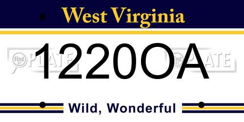 1220OA West Virginia License Plate