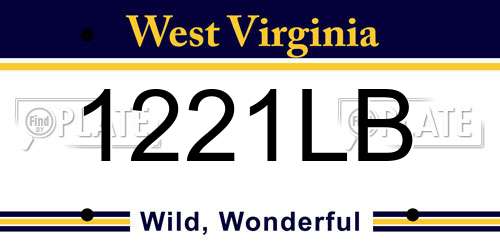 1221LB West Virginia License Plate