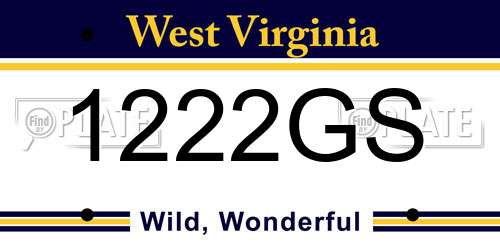 1222GS West Virginia License Plate