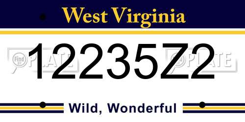 12235Z2 West Virginia License Plate