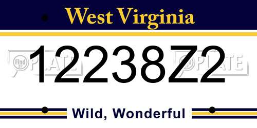 12238Z2 West Virginia License Plate