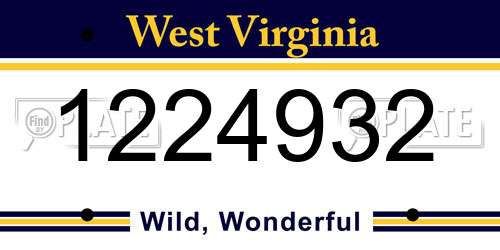 1224932 West Virginia License Plate