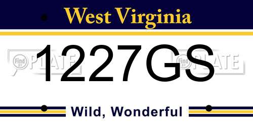 1227GS West Virginia License Plate