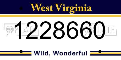 1228660 West Virginia License Plate