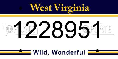 1228951 West Virginia License Plate