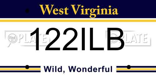 122ILB West Virginia License Plate