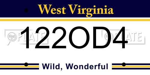 122OD4 West Virginia License Plate