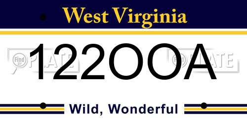 122OOA West Virginia License Plate