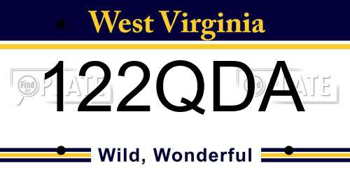 122QDA West Virginia License Plate