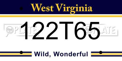 122T65 West Virginia License Plate