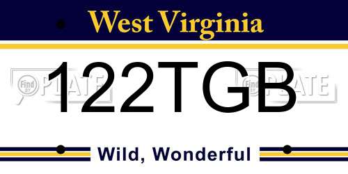 122TGB West Virginia License Plate