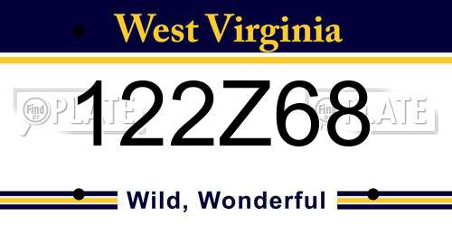 122Z68 West Virginia License Plate