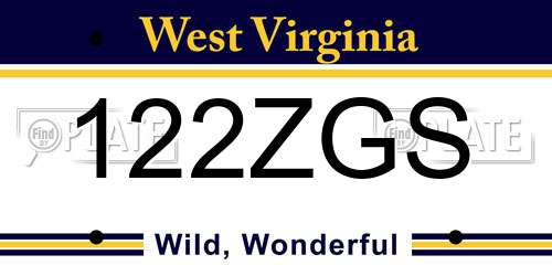 122ZGS West Virginia License Plate