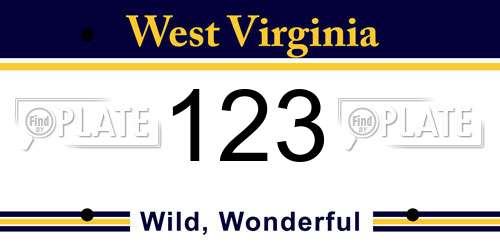 123 West Virginia License Plate