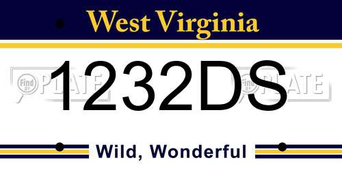 1232DS West Virginia License Plate