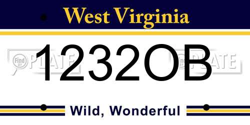 1232OB West Virginia License Plate