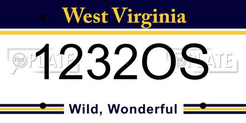 1232OS West Virginia License Plate