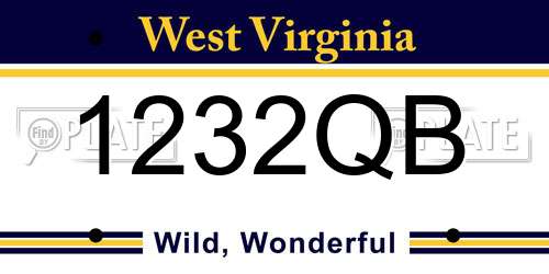 1232QB West Virginia License Plate