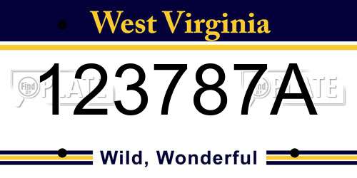 123787A West Virginia License Plate