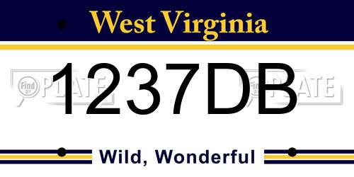 1237DB West Virginia License Plate