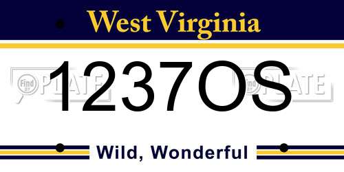 1237OS West Virginia License Plate