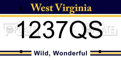 1237QS West Virginia License Plate