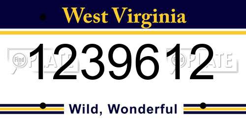 1239612 West Virginia License Plate