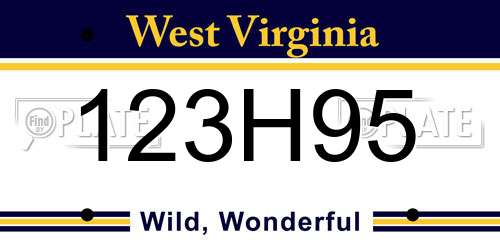 123H95 West Virginia License Plate