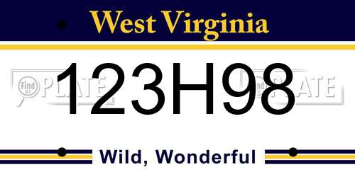 123H98 West Virginia License Plate