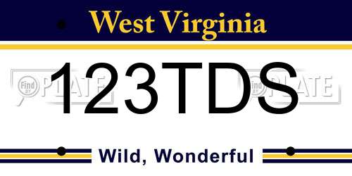 123TDS West Virginia License Plate