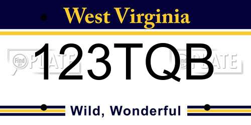 123TQB West Virginia License Plate