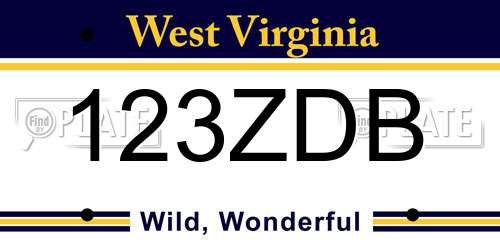 123ZDB West Virginia License Plate