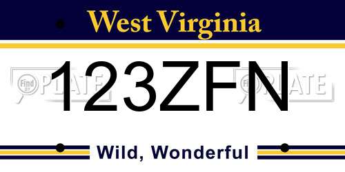 123ZFN West Virginia License Plate