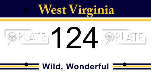 124 West Virginia License Plate