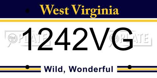 1242VG West Virginia License Plate