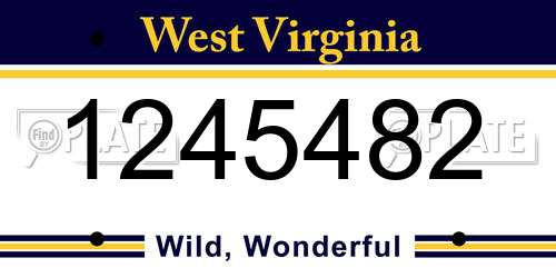 1245482 West Virginia License Plate