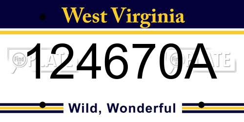 124670A West Virginia License Plate
