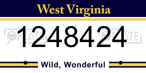 1248424 West Virginia License Plate