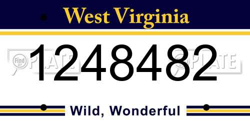 1248482 West Virginia License Plate