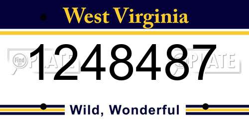 1248487 West Virginia License Plate