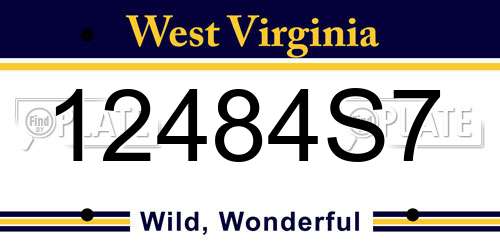 12484S7 West Virginia License Plate