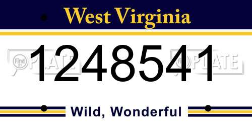 1248541 West Virginia License Plate
