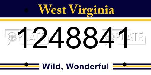 1248841 West Virginia License Plate