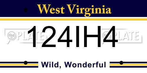 124IH4 West Virginia License Plate