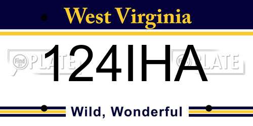 124IHA West Virginia License Plate