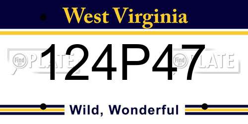 124P47 West Virginia License Plate