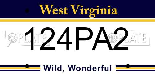 124PA2 West Virginia License Plate